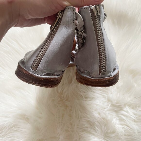 NEW $270 A.S. 98 Light Blue Gray Leather Metal Ankle Strap Strappy Sandals - Picture 4 of 8